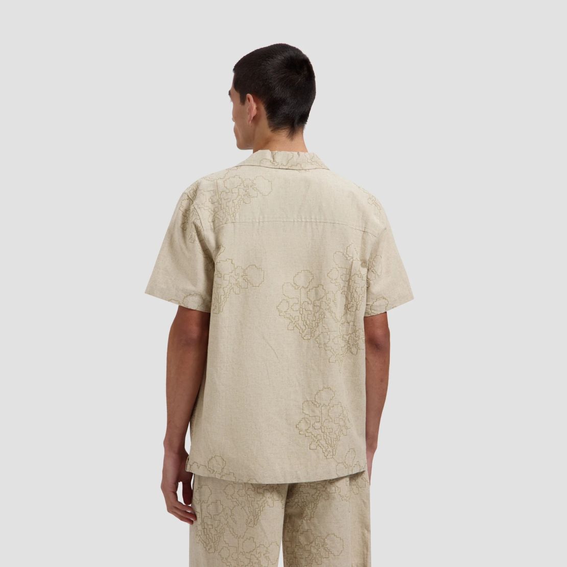 Olaf Embroidered Flower Overhemd Beige