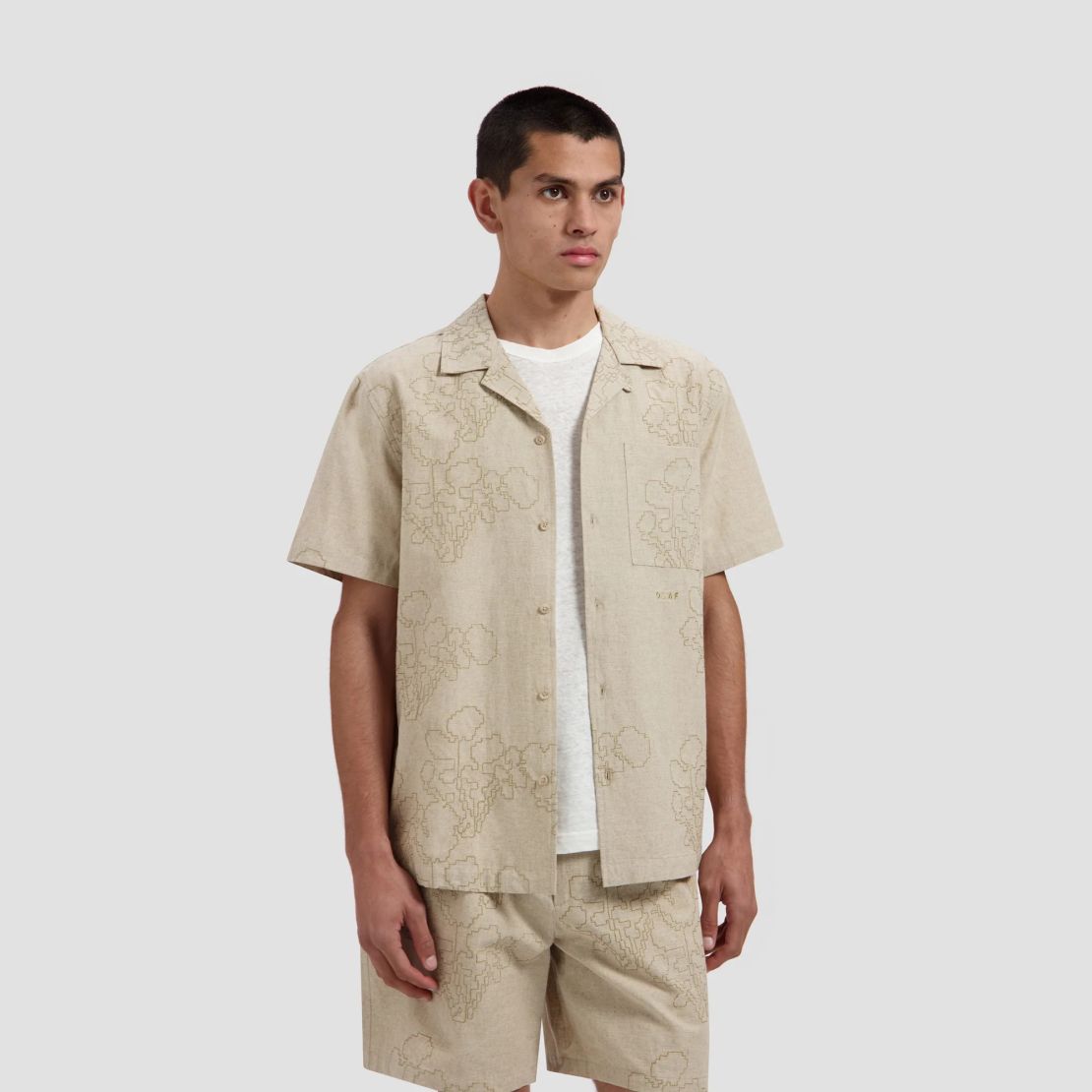 Olaf Embroidered Flower Overhemd Beige