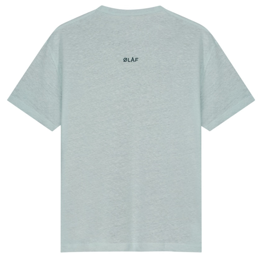 Olaf Essential Cotton Linen T-shirt Licht Blauw