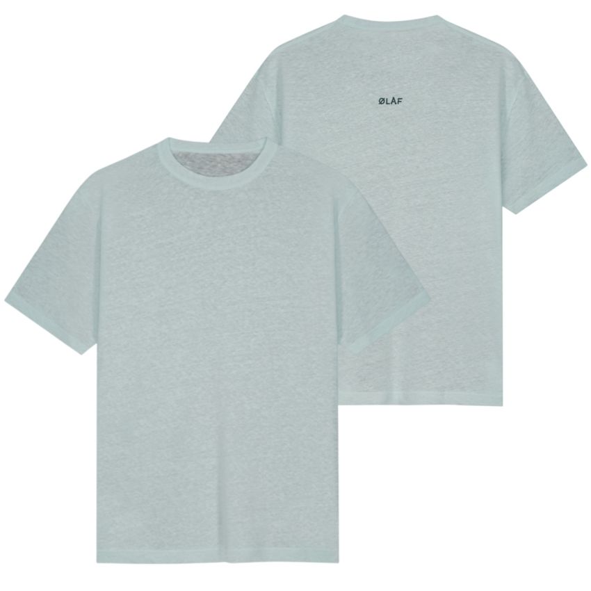 Olaf Essential Cotton Linen T-shirt Licht Blauw