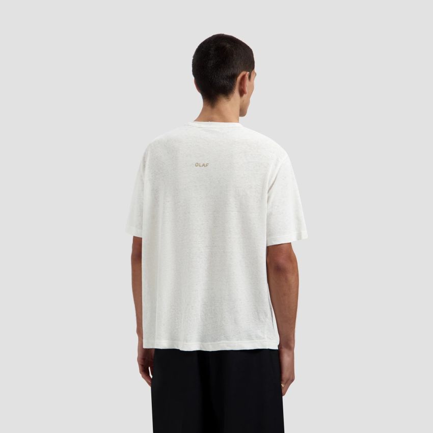 Olaf Essential Cotton Linen T-shirt Off White