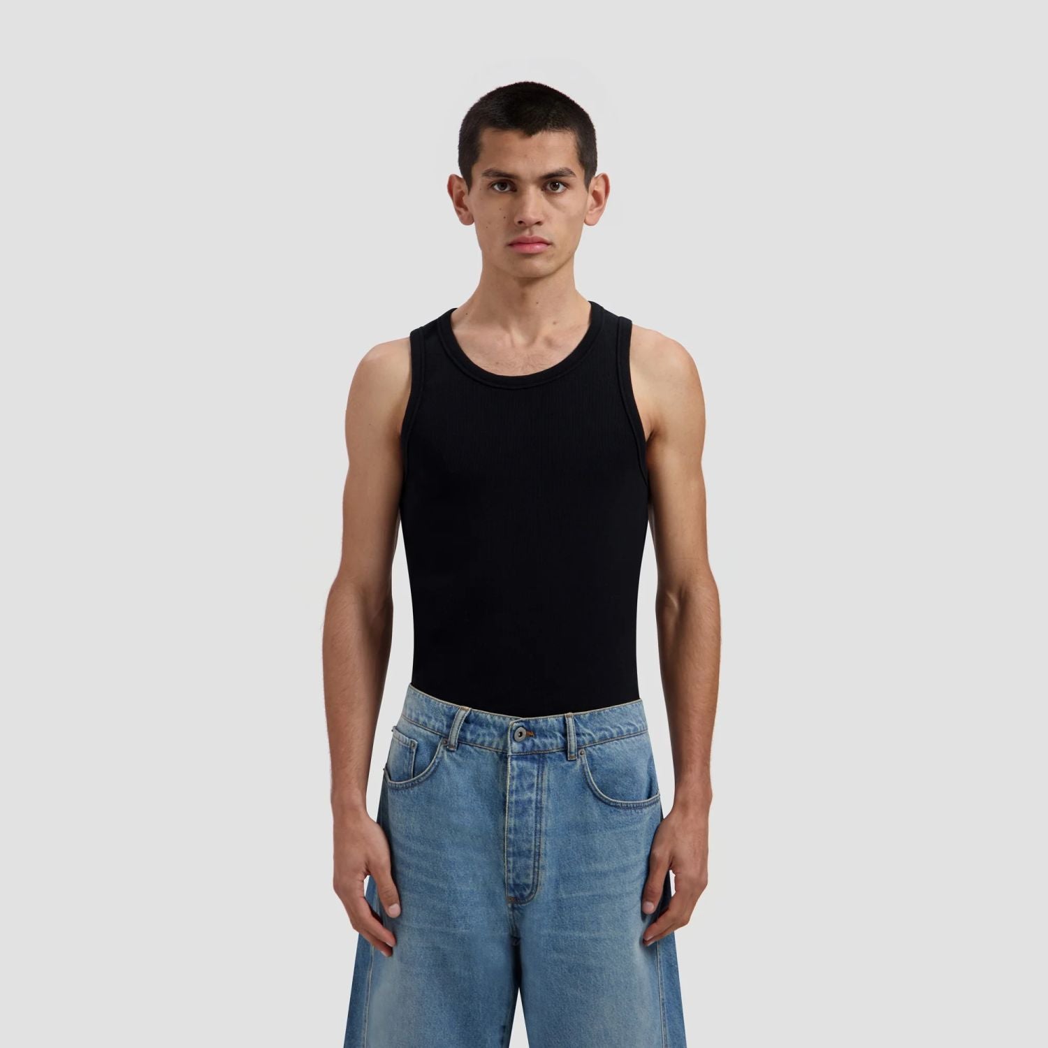 Olaf Essential Rib Tank Top Zwart