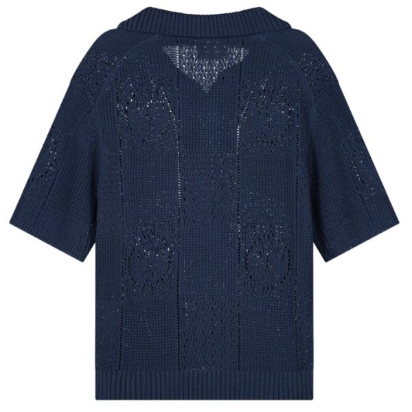 Olaf Face Logo Knit Polo Navy