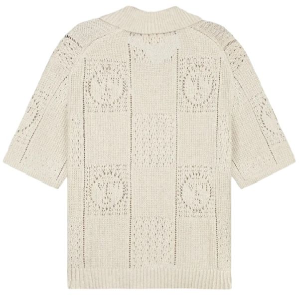 Olaf Face Logo Knit Polo Off White