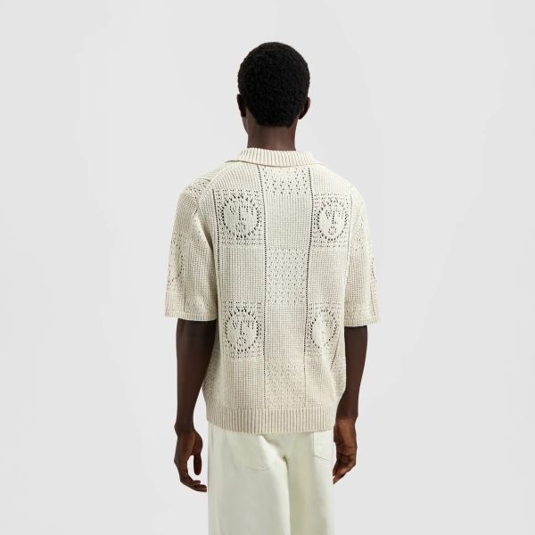 Olaf Face Logo Knit Polo Off White