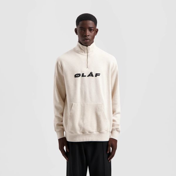 Olaf Italic Zip Mock Sweater Off White