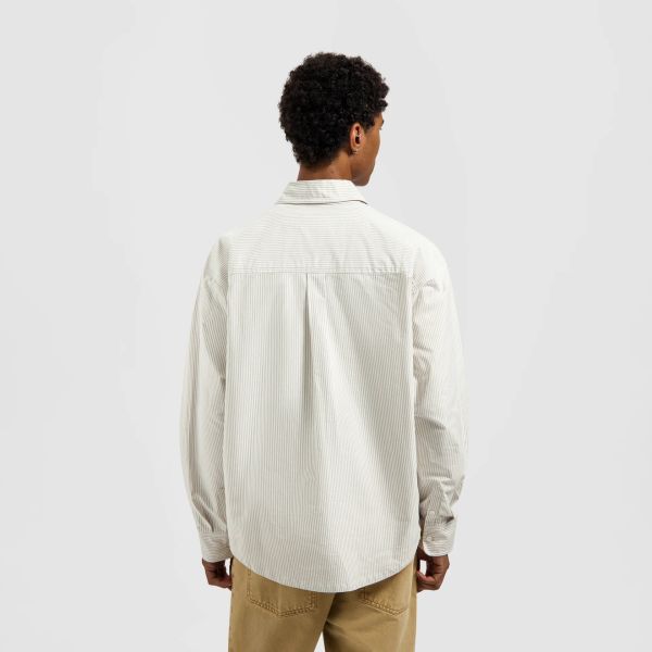 Olaf Oversized Stripe Oxford Overhemd Beige