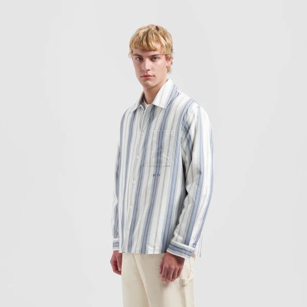 Olaf Padded Stripe Overhemd Wit/Blauw