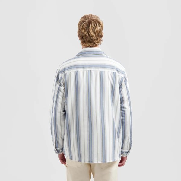 Olaf Padded Stripe Overhemd Wit/Blauw