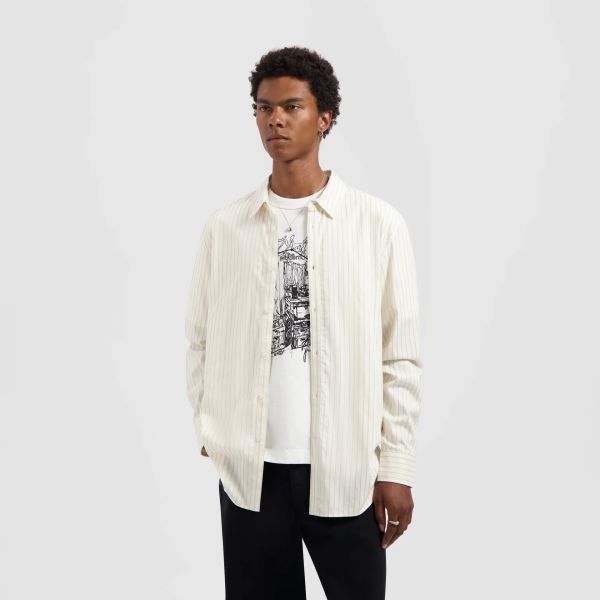 Olaf Stitched Striped Overhemd Off White