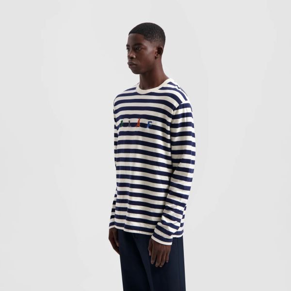 Olaf Stripe Sans T-shirt Blauw/Wit