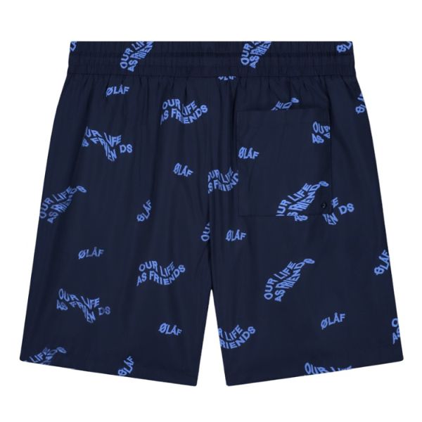 Olaf Wavy AOP Zwembroek Navy