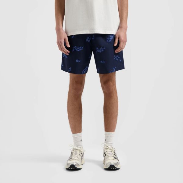 Olaf Wavy AOP Zwembroek Navy