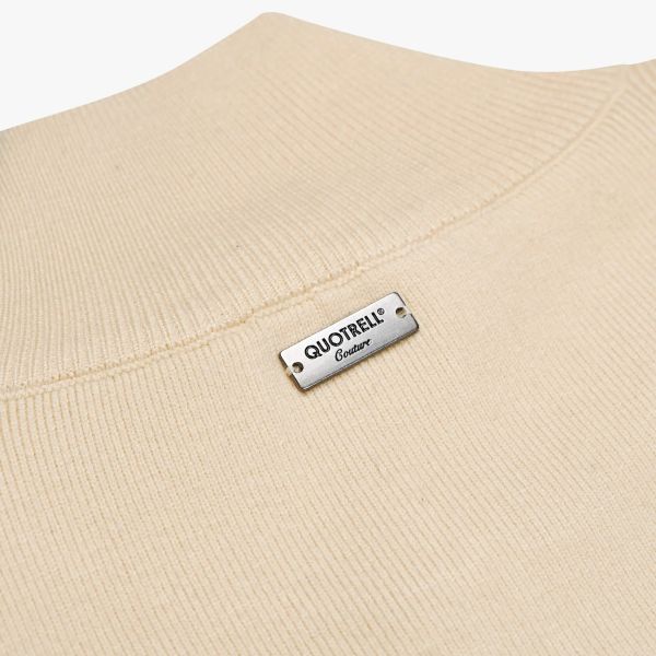 Quotrell Palace Knitted Half Zip Sweater Off White