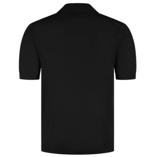 Duquezzi Merino Buttonless Polo Zwart