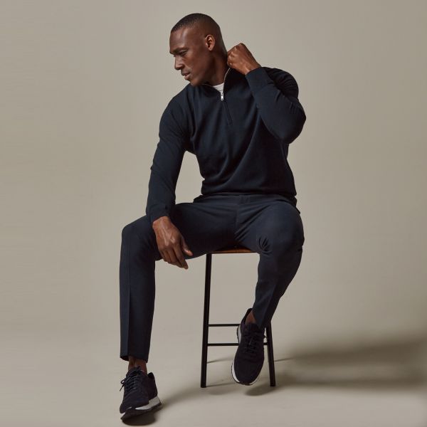 Profuomo Luxury Half Zip Sweater Navy