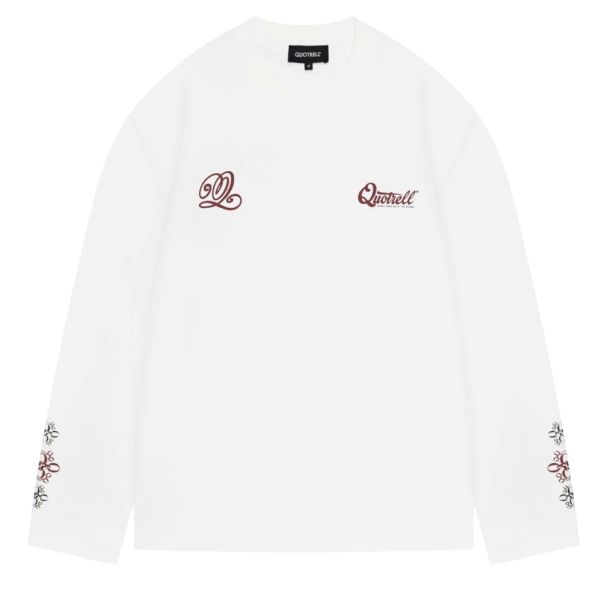 Quotrell Louis Longsleeve T-shirt Wit/Bordeaux