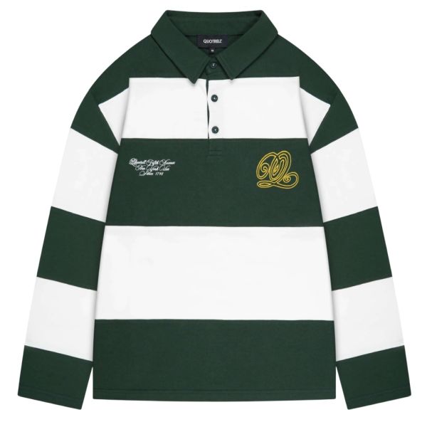 Quotrell Mike Longsleeve Polo Donker Groen/Wit