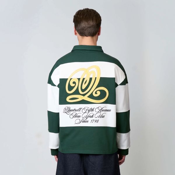 Quotrell Mike Longsleeve Polo Donker Groen/Wit