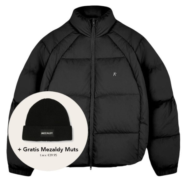 Represent Funnel Neck Puffer Zwart