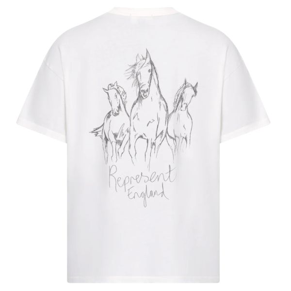 Represent Hand Drawn Thoroughbred Horses T-shirt Wit
