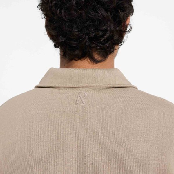 Represent Initial Boxy Quarter Zip Sweater Beige