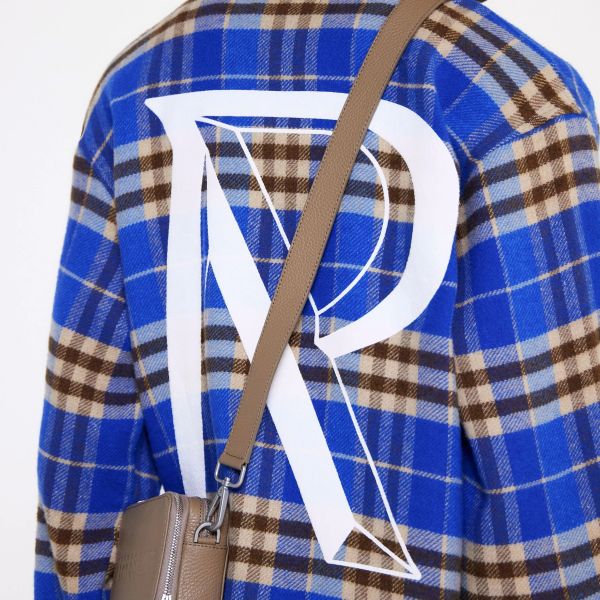 Represent Intial Print Flannel Overshirt Kobalt