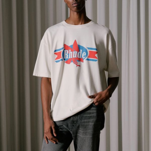 Rhude Chevron Eagle T-shirt Off White
