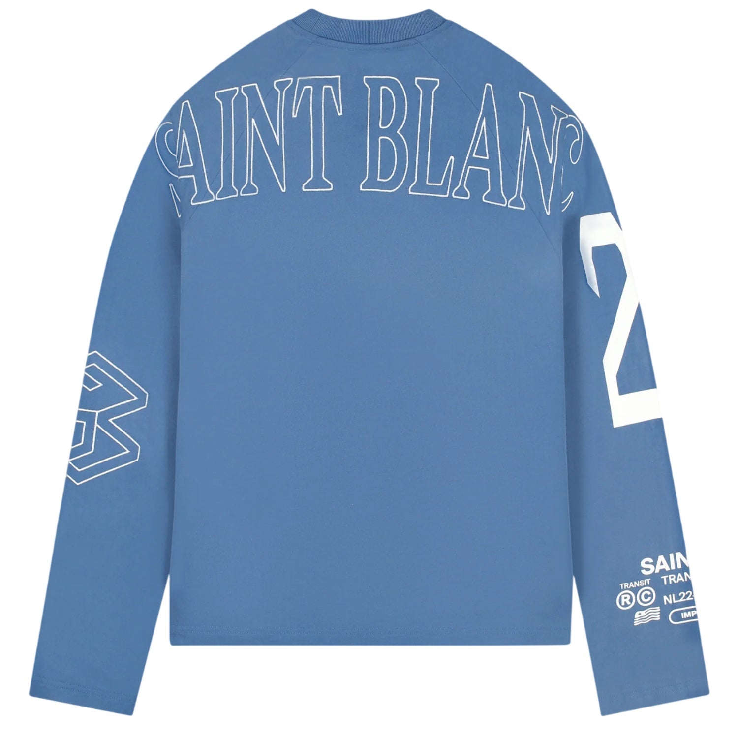 Saint Blanc Multi Logo Raglan Longsleeve T-shirt Blauw