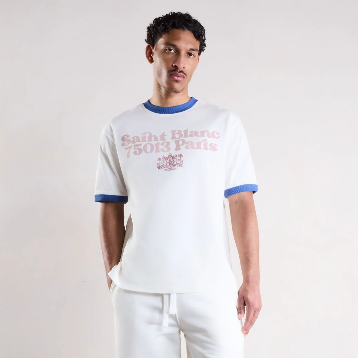 Saint Blanc Postcode T-shirt Wit