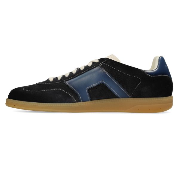 Santoni Double Buckle Signature Olympic Suède Sneaker Navy