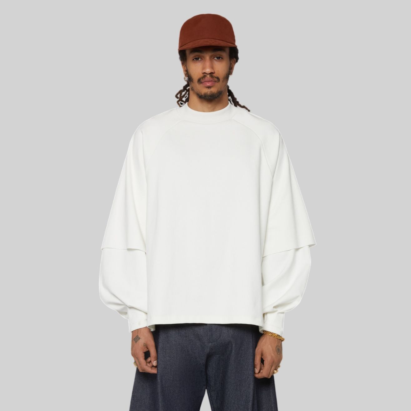 Seventh Raglan Layered Longsleeve T-shirt Off White