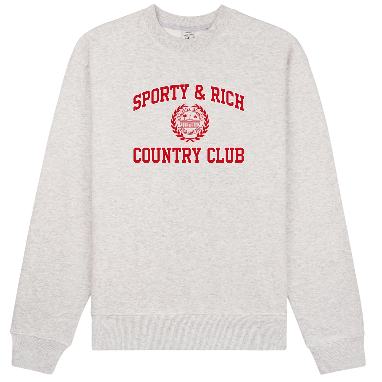 Sporty & Rich Varsity Crest Sweater Grijs