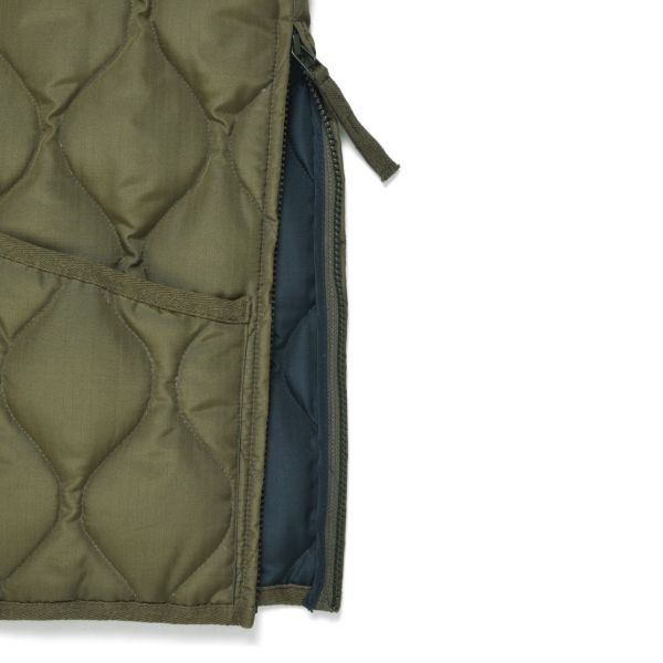 Taion Military Zip V Neck Down Vest Donker Groen