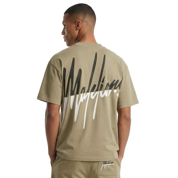 Malelions Oversized Split T-shirt Beige