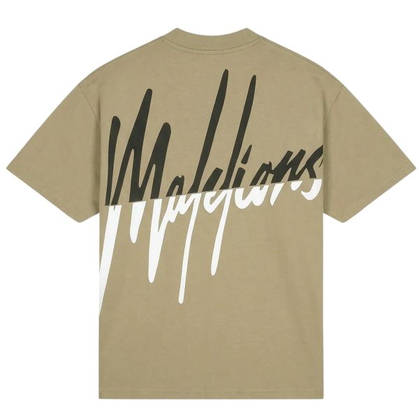 Malelions Oversized Split T-shirt Beige