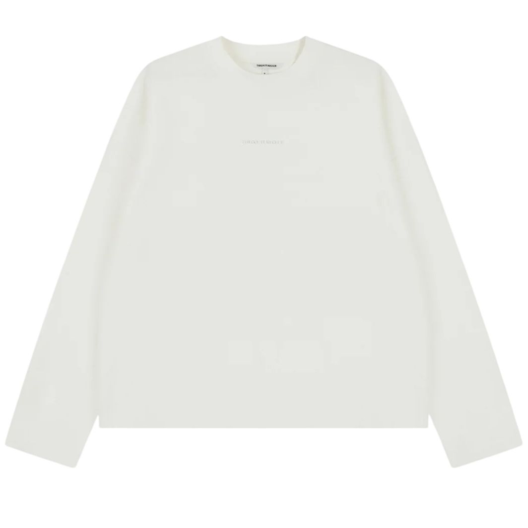 The Couture Club Slub Longsleeve T-shirt Off White/Zwart
