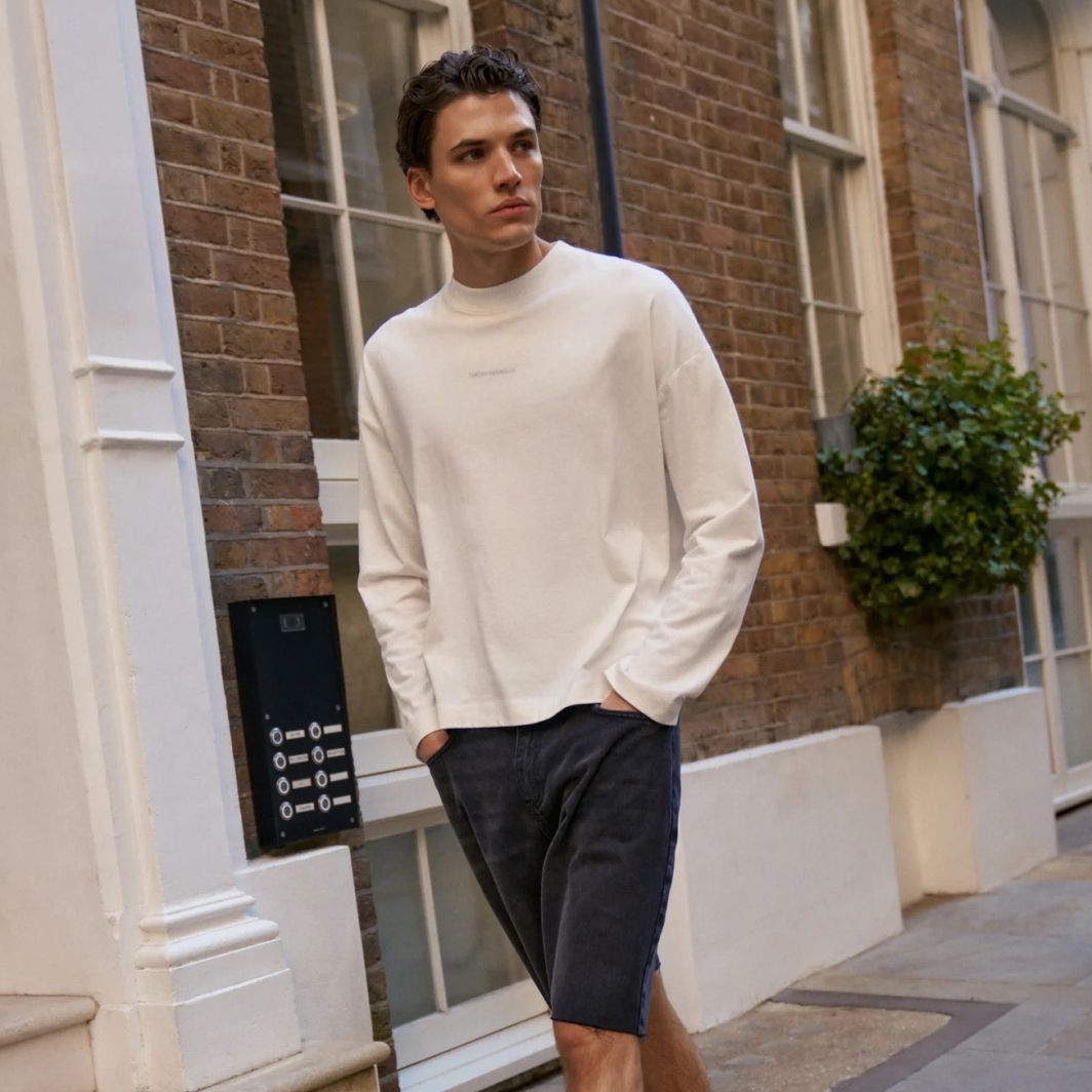 The Couture Club Slub Longsleeve T-shirt Off White/Zwart