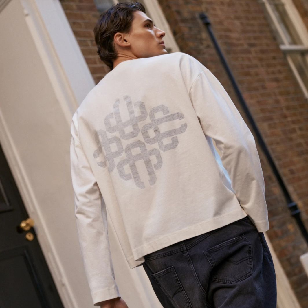 The Couture Club Slub Longsleeve T-shirt Off White/Zwart