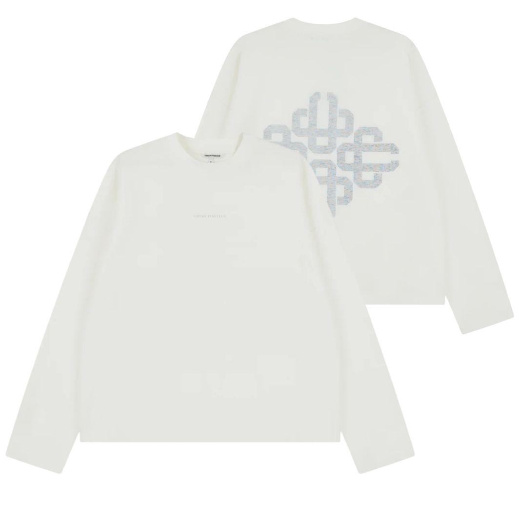 The Couture Club Slub Longsleeve T-shirt Off White/Zwart