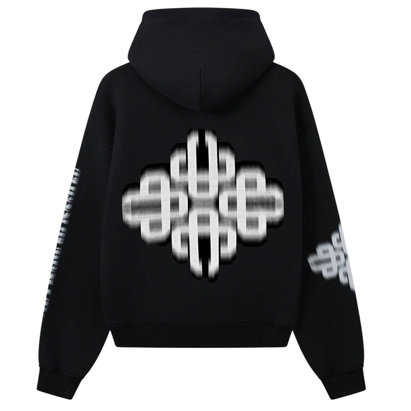 The Couture Club Motion Blurred Emblem Hoodie Zwart