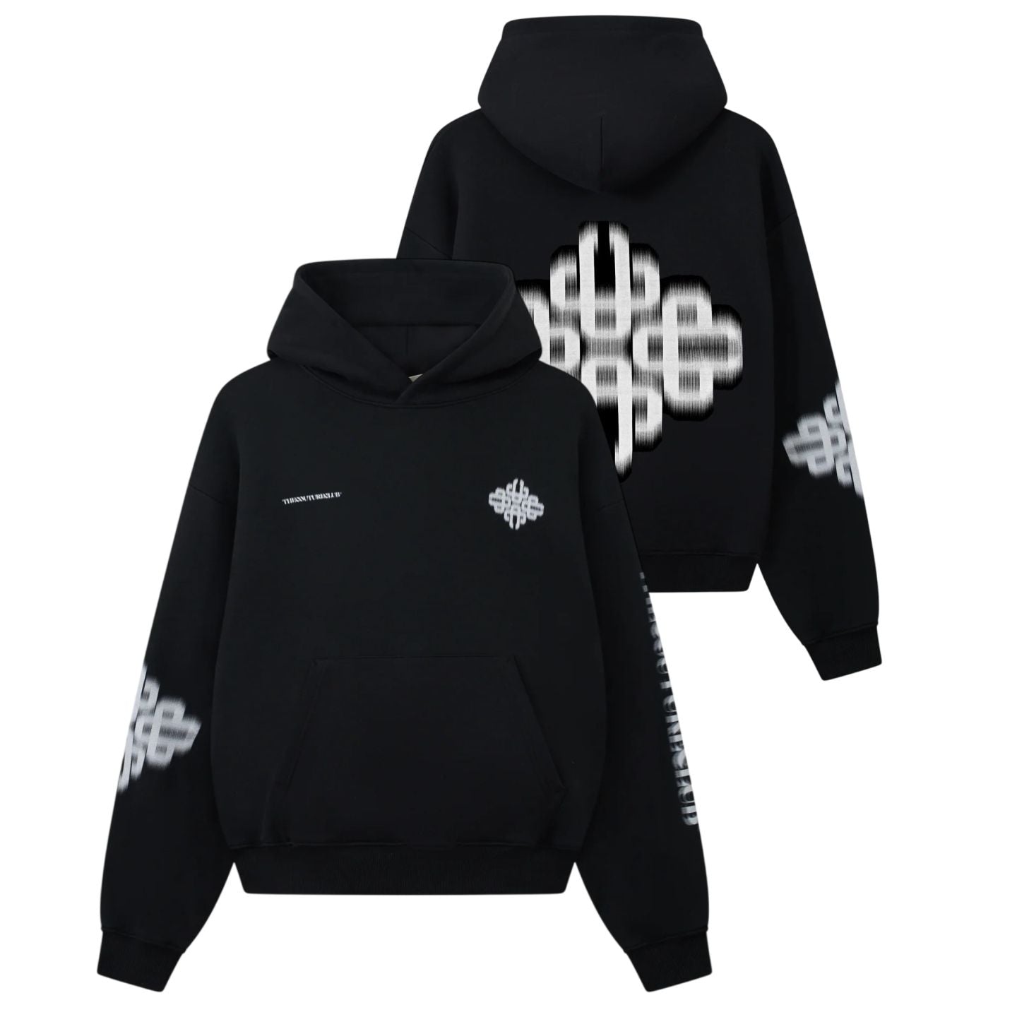 The Couture Club Motion Blurred Emblem Hoodie Zwart