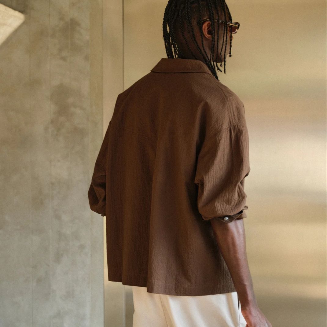 The Couture Club Textured Overhemd Bruin