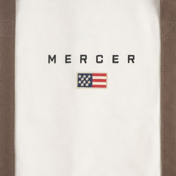 The Mercer Brand Canvas Bag Wit/Bruin