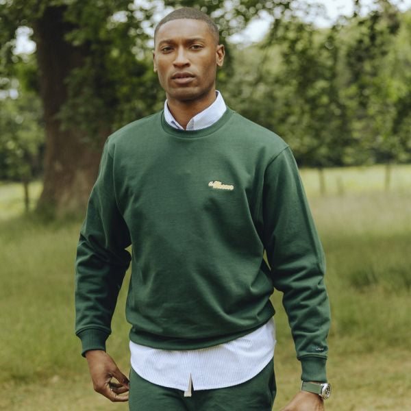 The Mercer Brand Logo Sweater Donker Groen