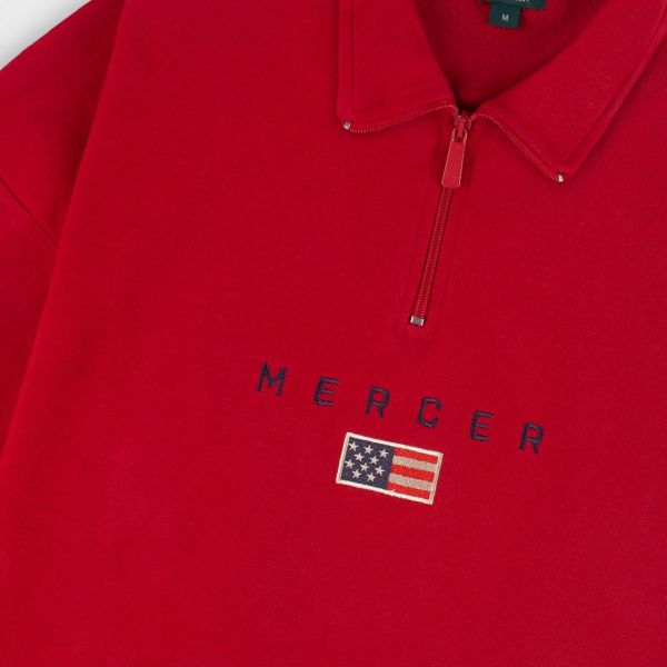 The Mercer Brand Quarter Zip Sweater Rood
