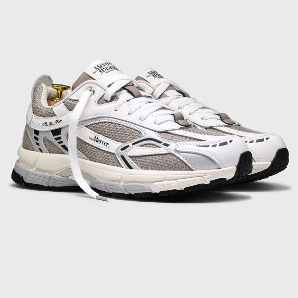 The Mercer Brand The Re-Run White Silver Sneaker Wit/Cognac