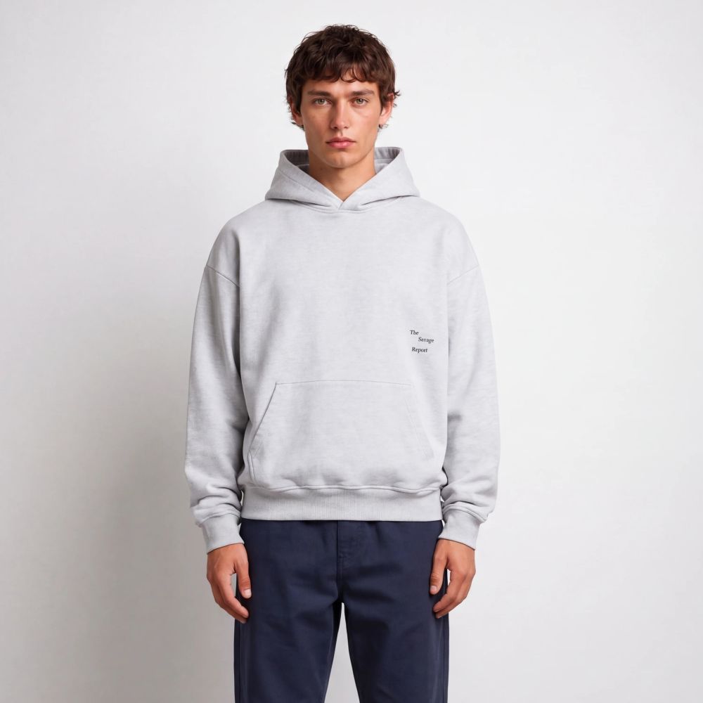 The Savage Report TSR Logo Bar Hoodie Grijs