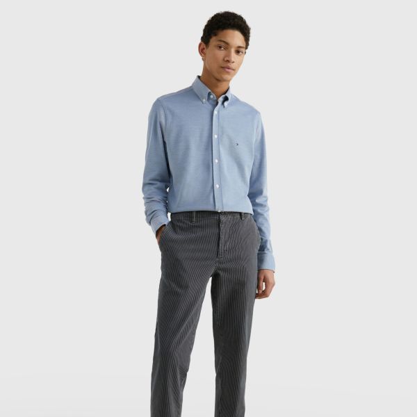 Tommy Hilfiger 1985 Pique Slim Overhemd Blauw