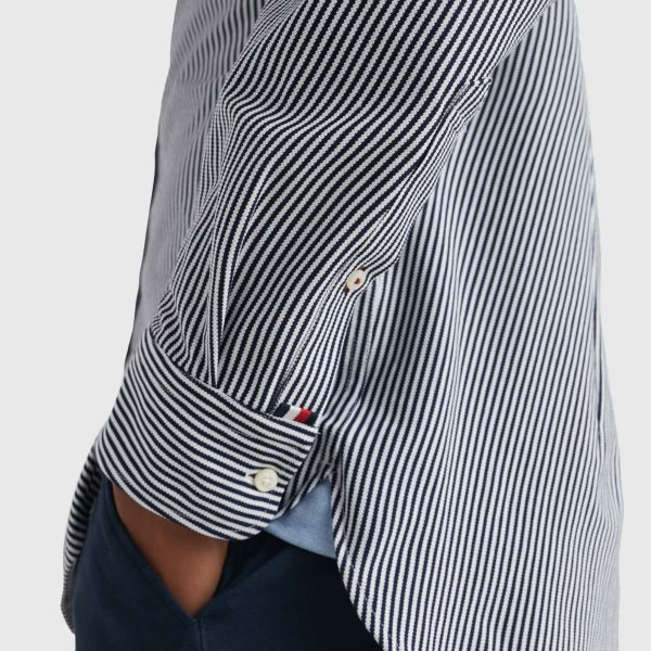 Tommy Hilfiger 1985 Slim Overhemd Navy/Wit